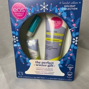 EOS Shea butter healing plus repair body cream, hand cream and lip balm